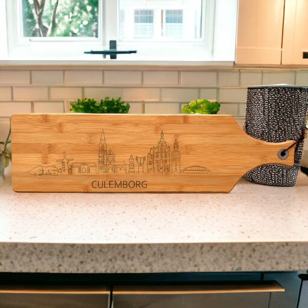 serveerplank met skyline van Culemborg