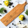 Serveerplank met skyline van Alem